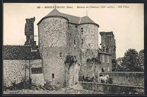 AK Montpilloy /Oise, Ruines du Chateau