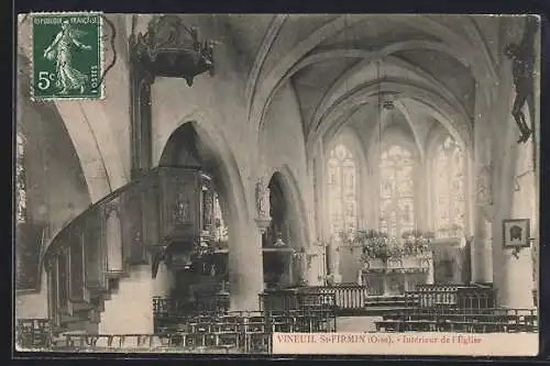 AK Vineuil St-Firmin /Oise, Intérieur de l`Église