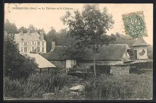 AK Songeons /Oise, Le Thérain et le Chateau