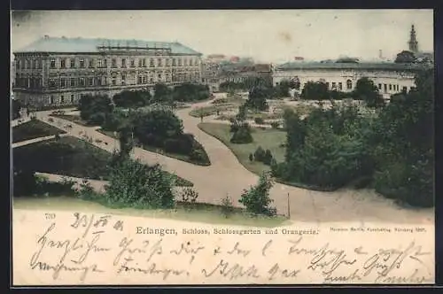 AK Erlangen, Schlossgarten und Orangerie