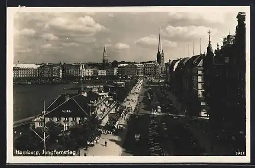 AK Hamburg-Neustadt, Der Jungfernstieg aus der Vogelschau