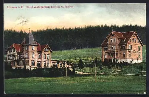 AK Altenau i. H., Hotel Waldgarten von G. Rehren