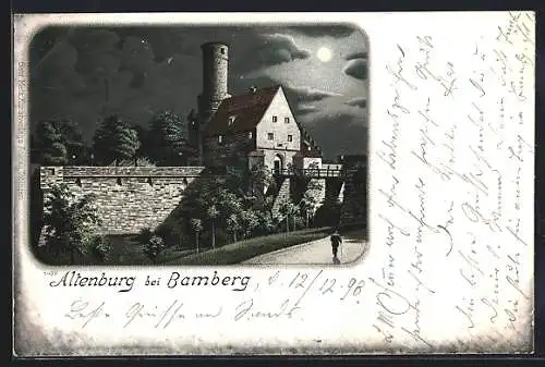 Lithographie Bamberg, Ansicht auf die Burg