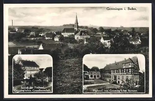 AK Gemmingen, Totalansicht, Schloss, Rentamt