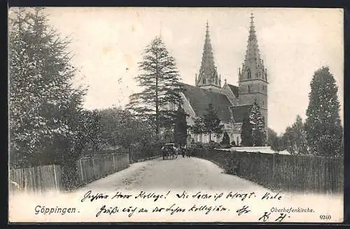 AK Göppingen, Blick zur Oberhofenkirche