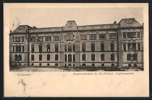 AK Karlsruhe, Baugewerkeschule v. Ph. Kircher, Ergänzungsbau