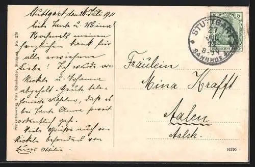 AK Stuttgart, Strassenbahn vor dem Königsbau