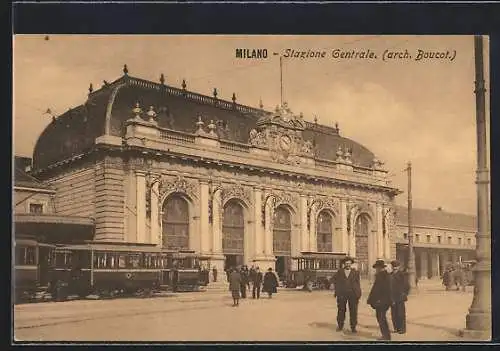 AK Milano, Stazione Centrale, Strassenbahn