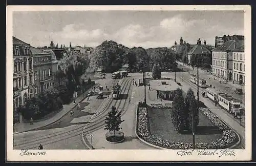 AK Hannover, Strassenbahn am Platz