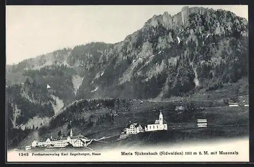 AK Maria Rickenbach, Ortsansicht mit Musenalp