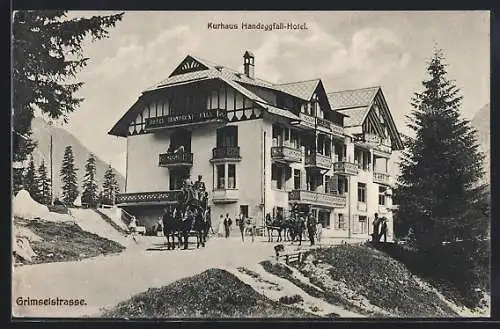 AK Grimselpass, Kurhaus Handeggfall-Hotel an der Grimselstrasse