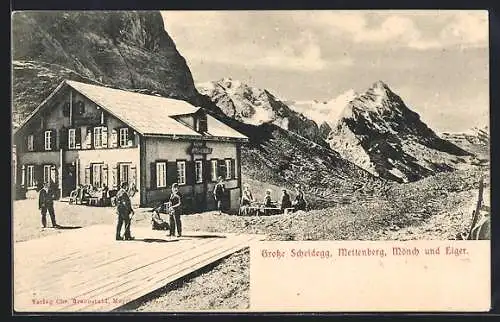 AK Grosse Scheidegg, Gasthaus mit Bergpanorama