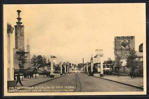 AK Bruxelles, Exposition 1935, Vue panoramique de l`Allee du Gros Tilleul