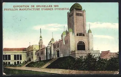 AK Bruxelles, Exposition Universelle 1910, Pavillon Manufacture D'Armes D'Herstal