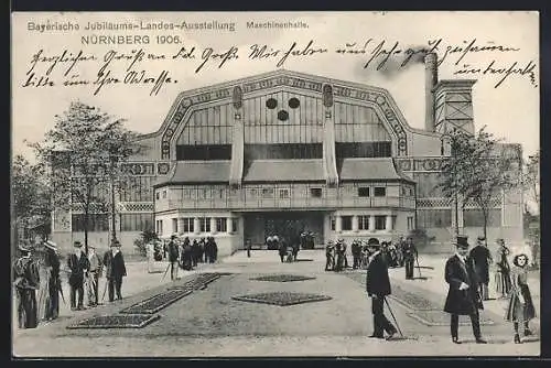 AK Nürnberg, Bayerische Jubiläums-Landesausstellung 1906, Maschinenhalle