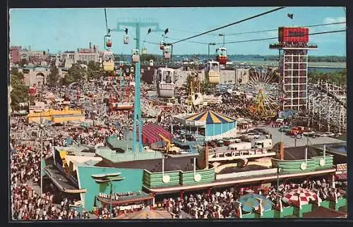 AK Toronto, Canadian National Exhibition, a section of the midway showing the Cablecar Skyride