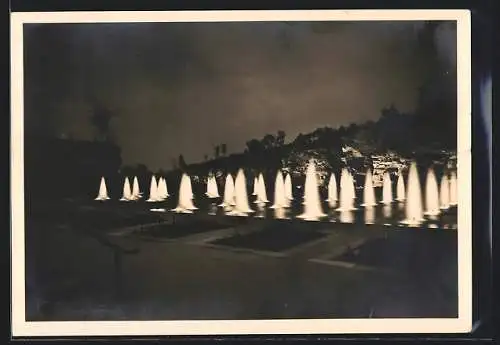 AK Stuttgart, Reichsgartenschau 1939, Nächtliche Illumination im Tal der Rosen