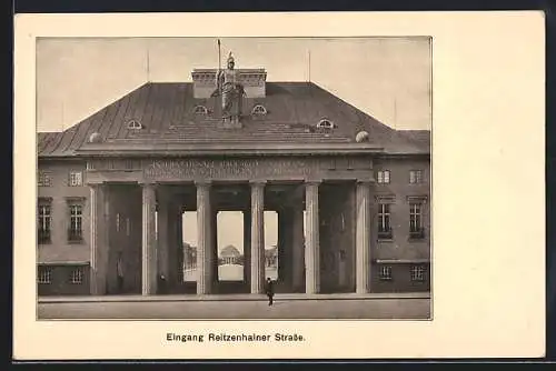 AK Leipzig, Internat. Baufachausstellung 1913, Eingang Reitzenhainer Strasse