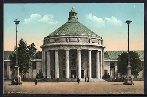 AK Dresden, internationale Hygiene-Ausstellung 1911, Festplatz mit Halle Der Mensch