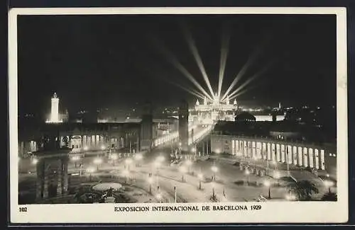 AK Barcelona, Exposicion Internacional 1929, Entrance to the Exhibition, Ausstellung