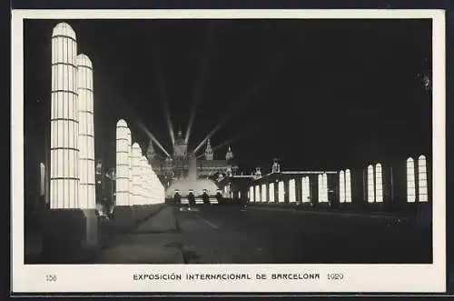 AK Barcelona, Exposición Internacional 1929, Avenida Reina Maria Cristina