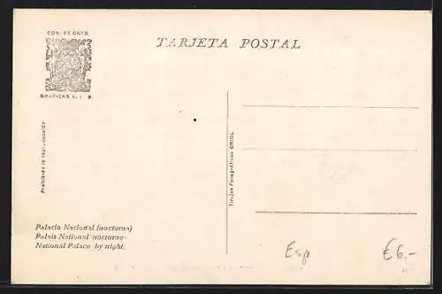 AK Barcelona, Exposicion Internacional 1929, Palais National nocturne