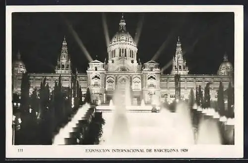 AK Barcelona, Exposición Internacional 1929, Palacie Nacional