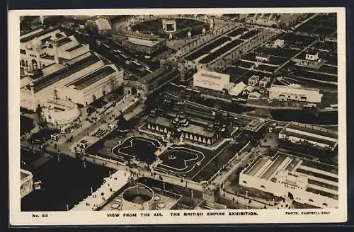 AK London, British Empire Exhibiton 1924, View from the Air, Fliegeraufnahme