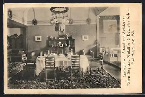 AK München, Ausstellung bemalter Wohnräume 1910-Speisezimmer