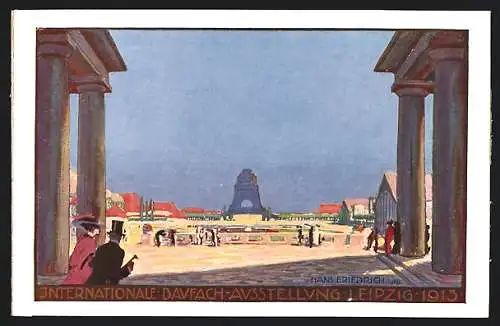 AK Leipzig, Internationale Baufachausstellung 1913, Haupteingang, Strasse des 18. Oktobers