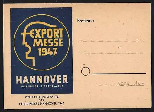 AK Hannover, Export Messe 1947, Werbeplakat, Ausstellung