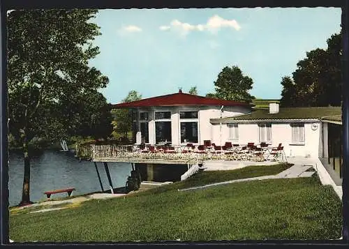 AK Ochsenhausen, Städt. Freibad Ziegelweiher, Gebäudeansicht