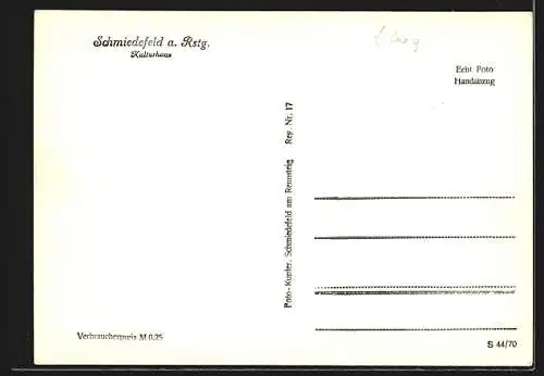 AK Schmiedefeld a. Rstg., Im Kulturhaus, Bühnensaal