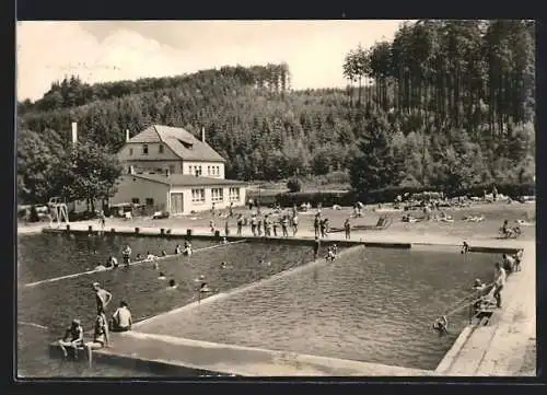 AK Ruhla /Th., Waldbad aus der Vogelschau