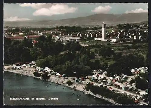 AK Friedrichshafen-Manzell, Campingplatz und Ort aus der Vogelschau