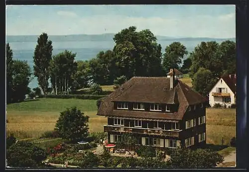 AK Immenstaad /Bodensee, Hardthof mit Seeblick aus der Vogelschau