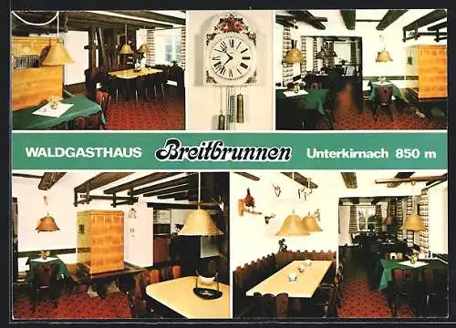 AK Unterkirnach /Schwarzw., Gasthaus Breitbrunnen Fam. Biegert, Innenansichten