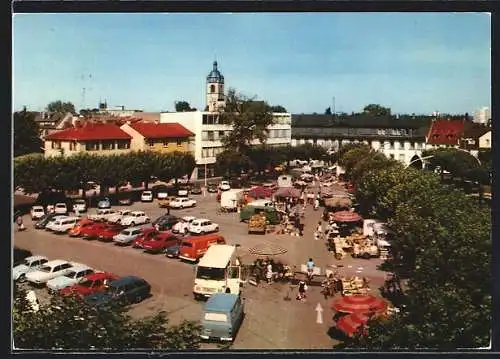 AK Gross-Gerau, Markt auf dem Marktplatz