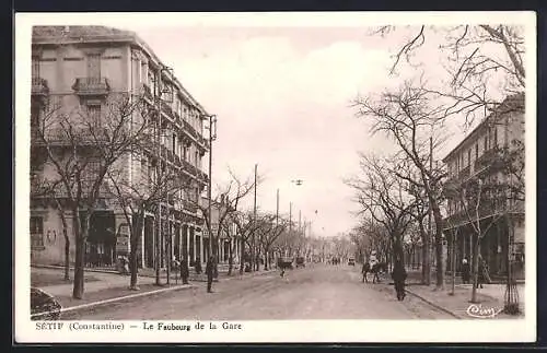 AK Sétif /Constantine, Le Faubourg de la Gare