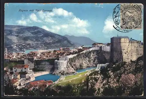 AK Ragusa, Ortsansicht mit Fort Lorenzo