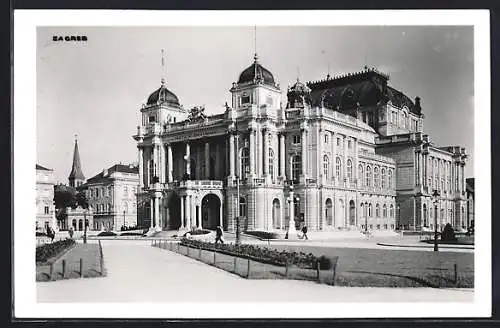 AK Zagreb, Palast mit Anlagen, Kirche