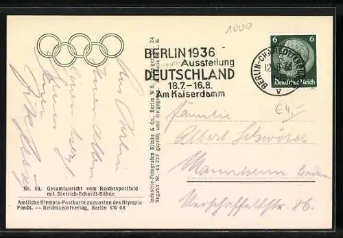 AK Berlin, Reichssportfeld, Olympia-Stadion mit Dietrich-Eckardt-Bühne