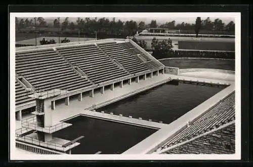 AK Berlin, Reichssportfeld, Olympia 1936, Schwimmstadion mit Sprungturm