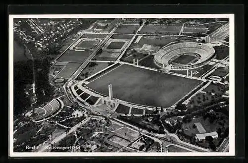 AK Berlin, Reichssportfeld, Olmypia 1936, Olympia-Stadion, Luftbild