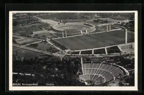 AK Berlin, Reichssportfeld, Stadion, Fliegeraufnahme