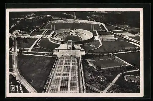 AK Berlin, Reichssportfeld vom Flugzeug aus gesehen