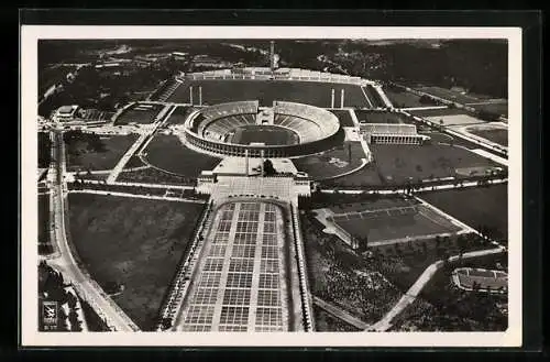 AK Berlin, Reichssportfeld vom Flugzeug aus gesehen