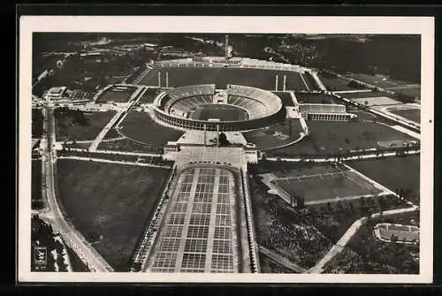 AK Berlin, Reichssportfeld, Olympiade 1936, Olympia-Stadion, Luftaufnahme