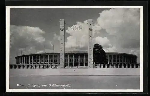 AK Berlin, Einhgang zum Reichssportfeld, Olympia