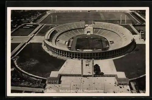 AK Berlin, Reichssportfeld, Olympiastadion, Fliegeraufnahme